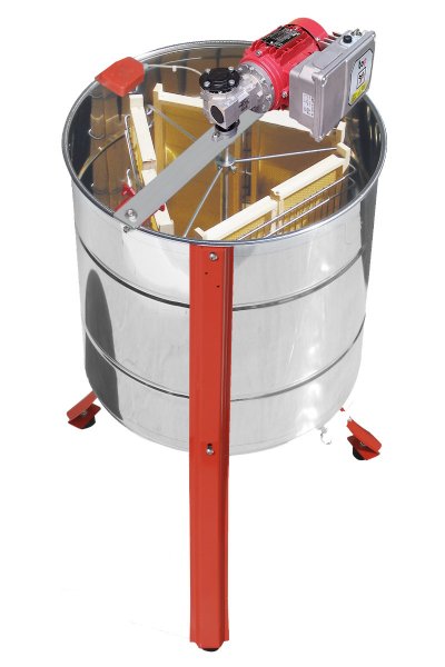 Extractor de miel tangencial motorizado Top2 NIBBIO, jaula de acero inoxidable, para 3 panales - 6 súper panales Dadant